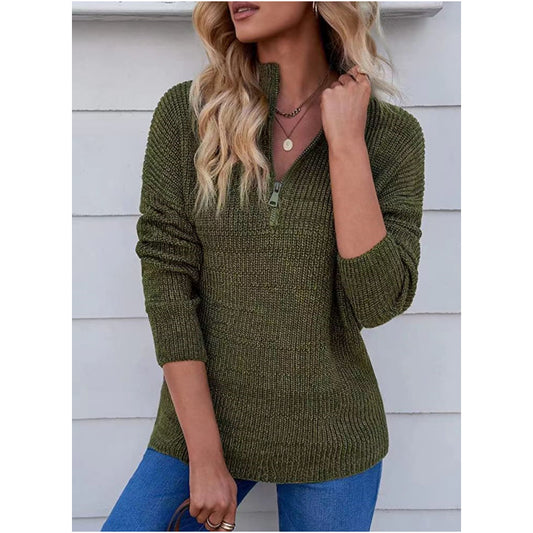 Pull en tricot pour femmes avec fermeture éclair courte Chic und Stil