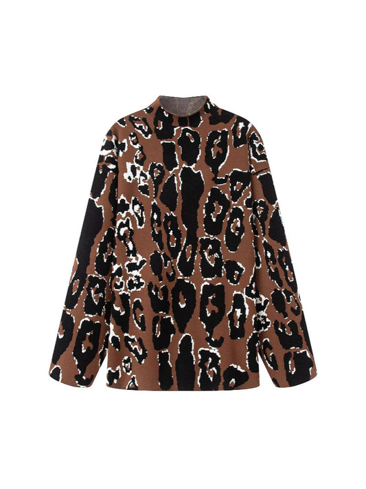 Pull femme casual à imprimé animal Chic und Stil