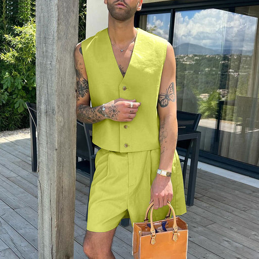 Ensemble élégant sans manches pour femmes avec shorts Chic und Stil