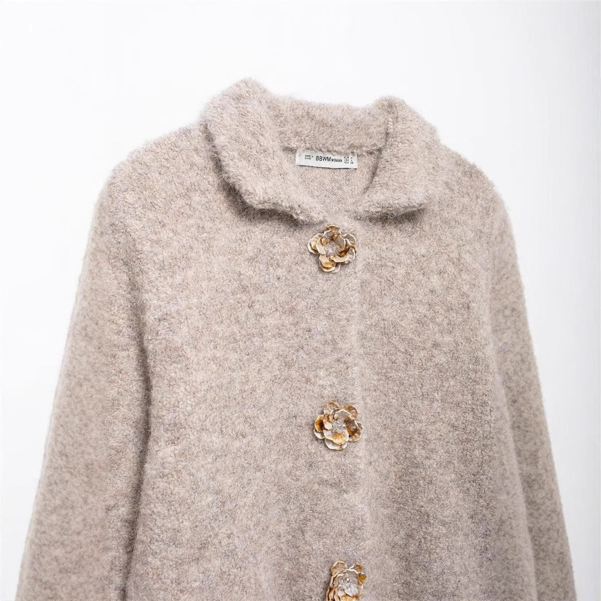 Ladies Comfortable Knit Pullover with Decorative Buttons Chic and Style