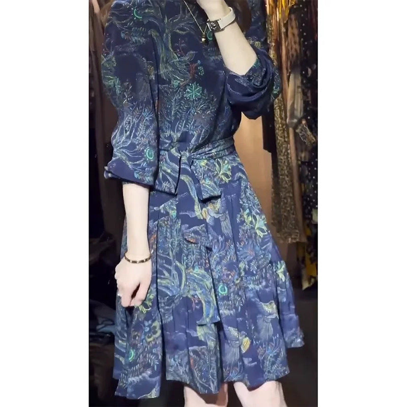 Robe portefeuille imprimée florale pour femmes avec ceinture Chic und Stil