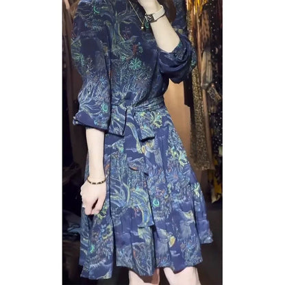 Robe portefeuille imprimée florale pour femmes avec ceinture Chic und Stil