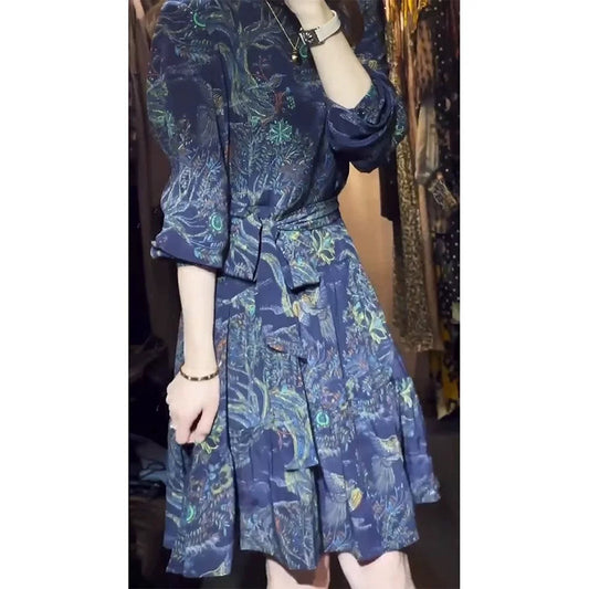 Robe portefeuille imprimée florale pour femmes avec ceinture Chic und Stil