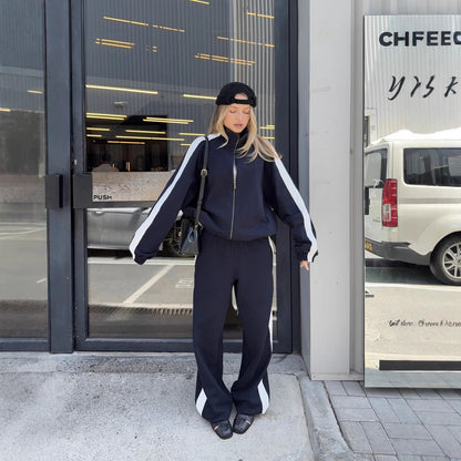 Chic and Style women's sports set with hoodie and wide pants