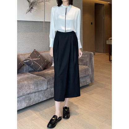 Jupe maxi plissée taille haute pour femmes Chic und Stil