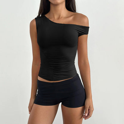 Ladies One-Shoulder Ruffled Body Chic and Style