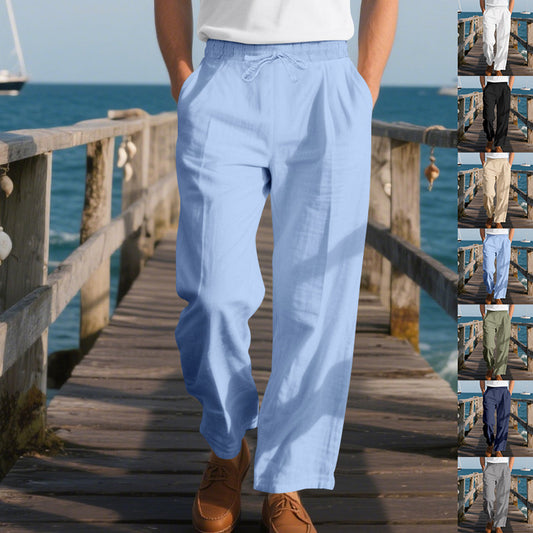 Casual beach pants for men with elastic waist and practical side pockets Chic and Style
