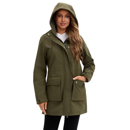 Functional outdoor jacket for women with adjustable drawstring waist and inner lining Chic and Style