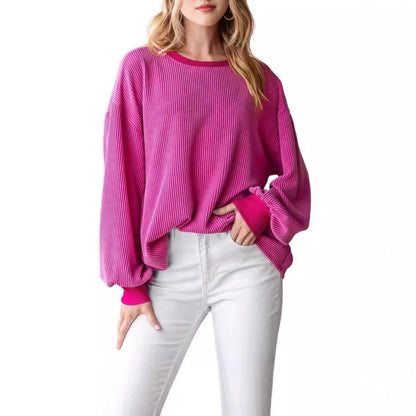 Pull en rib avec des manches amples pour femmes Chic und Stil