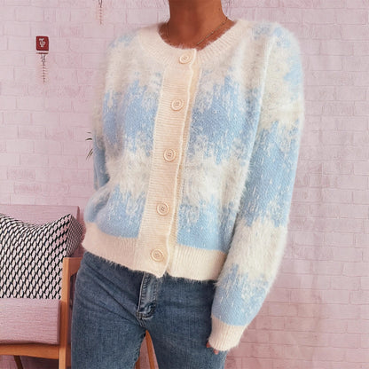 Dames gilet en tricot douillet avec un design de bouton tendance et un matériau doux Chic und Stil