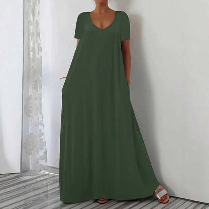 Robe maxi femme avec décolleté en U et poches pratiques Chic und Stil
