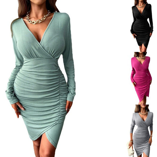 Robe portefeuille pour femmes avec effet froncé à la mode Chic und Stil