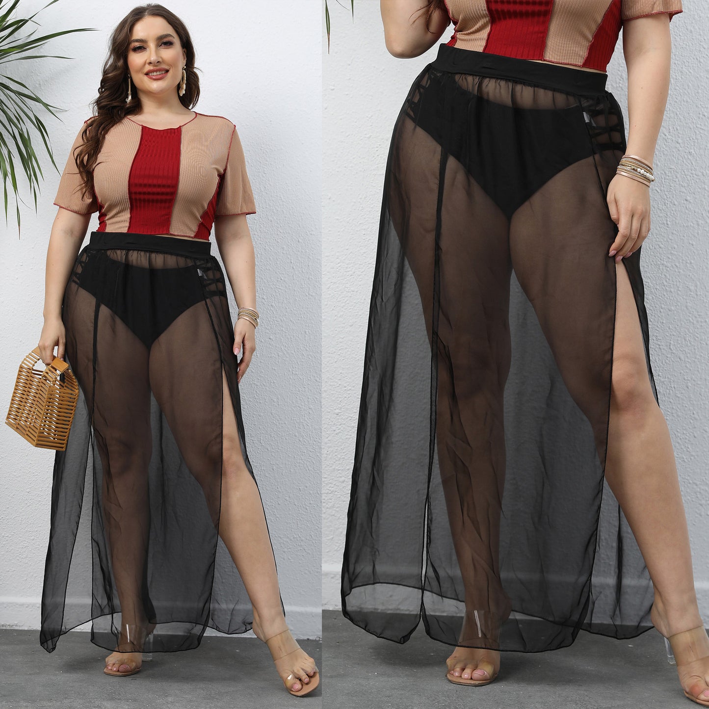 Dames Élégant Transparent Maxi-Jupe Chic und Stil