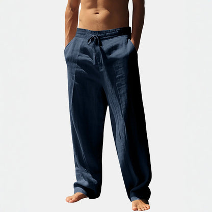Casual linen pants for men with elastic waistband and side pockets Chic and Style