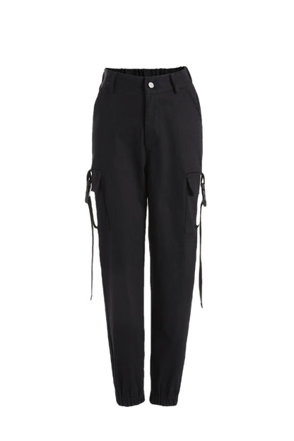 Women's cargo pants with elastic waistband and practical side pockets Chic and Style