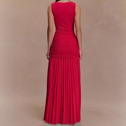 Robe maxi élégante pour dames avec des drapés raffinés et une coupe près du corps Chic und Stil
