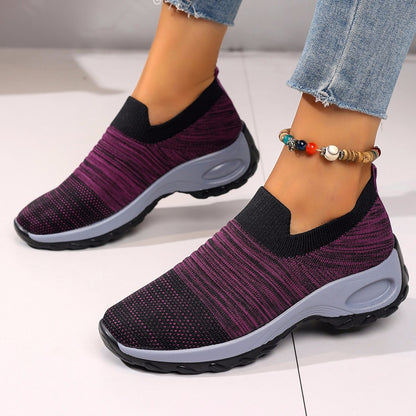 Dames Baskets Slip-On Respirantes avec Insert Élastique Chic und Stil