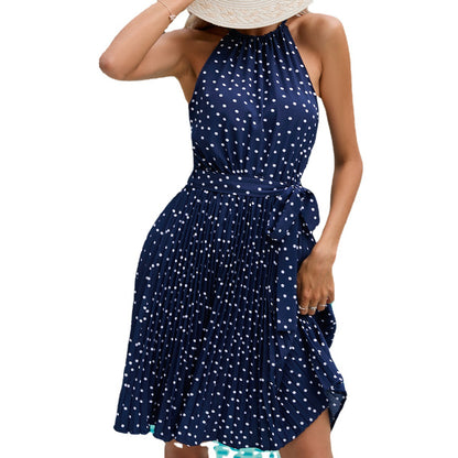 Robe A-ligne à dos nu plissée Chic und Stil pour dames