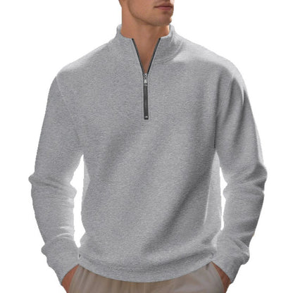 Sporty pullover for men with half-zip and breathable structure Chic und Stil