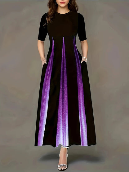 Robe maxi pour femmes avec poches latérales élégantes et éclat luxueux Chic und Stil