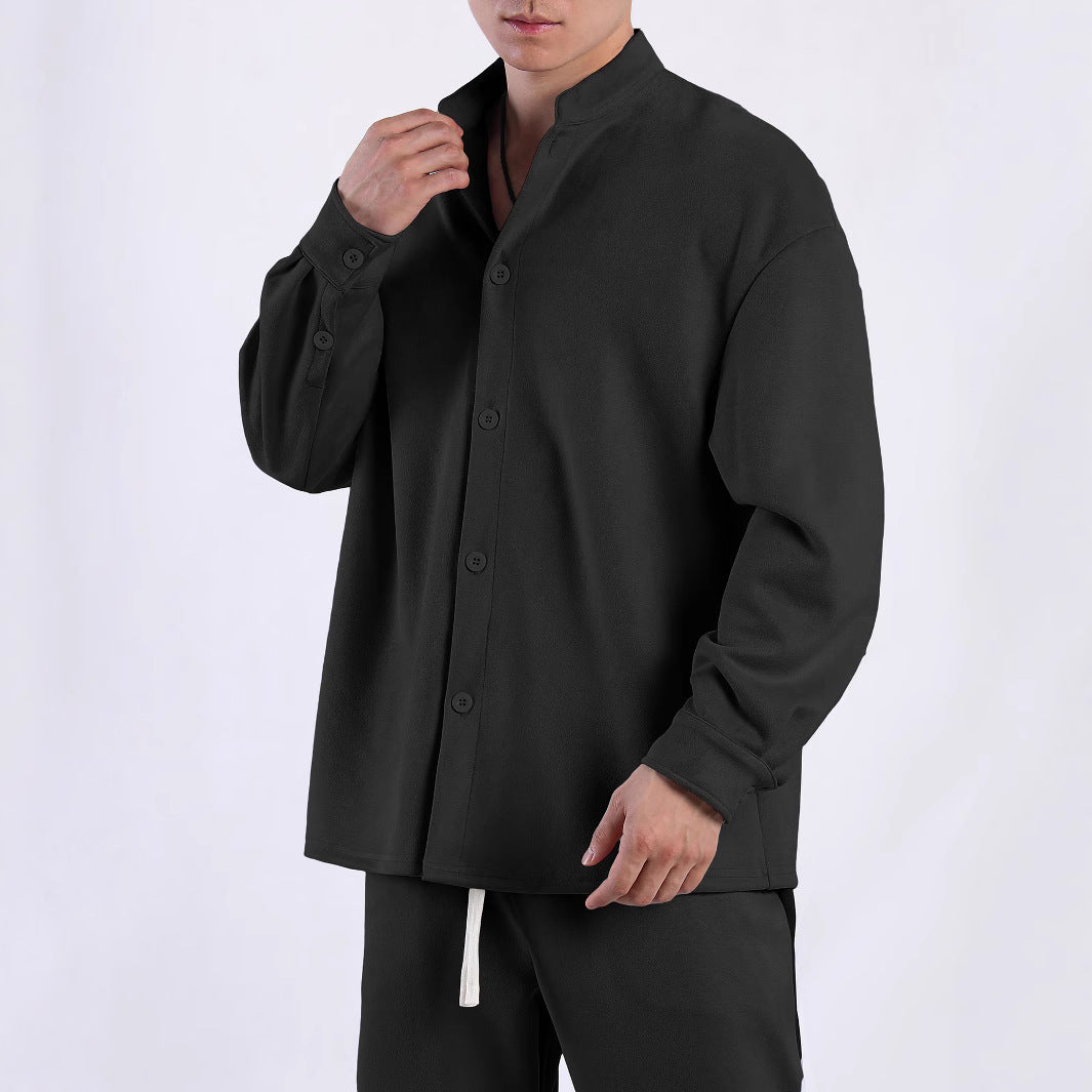 Chemisier à manches longues pour femmes avec tissu scintillant et col montant moderne Chic und Stil