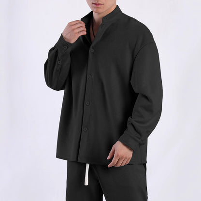 Chemisier à manches longues pour femmes avec tissu scintillant et col montant moderne Chic und Stil