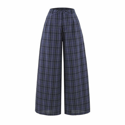 Damen weite Karohose Chic und Stil