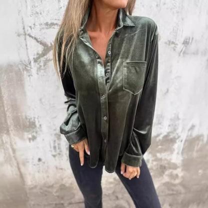 Blouse en velours élégante et confortable pour femmes Chic und Stil