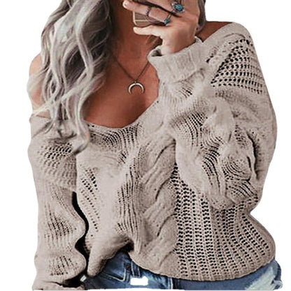 Pull en tricot oversize pour femmes avec un décolleté en V profond Chic und Stil