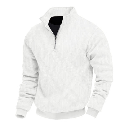 Fleece pullover for men with a high collar and an innovative structured design Chic und Stil