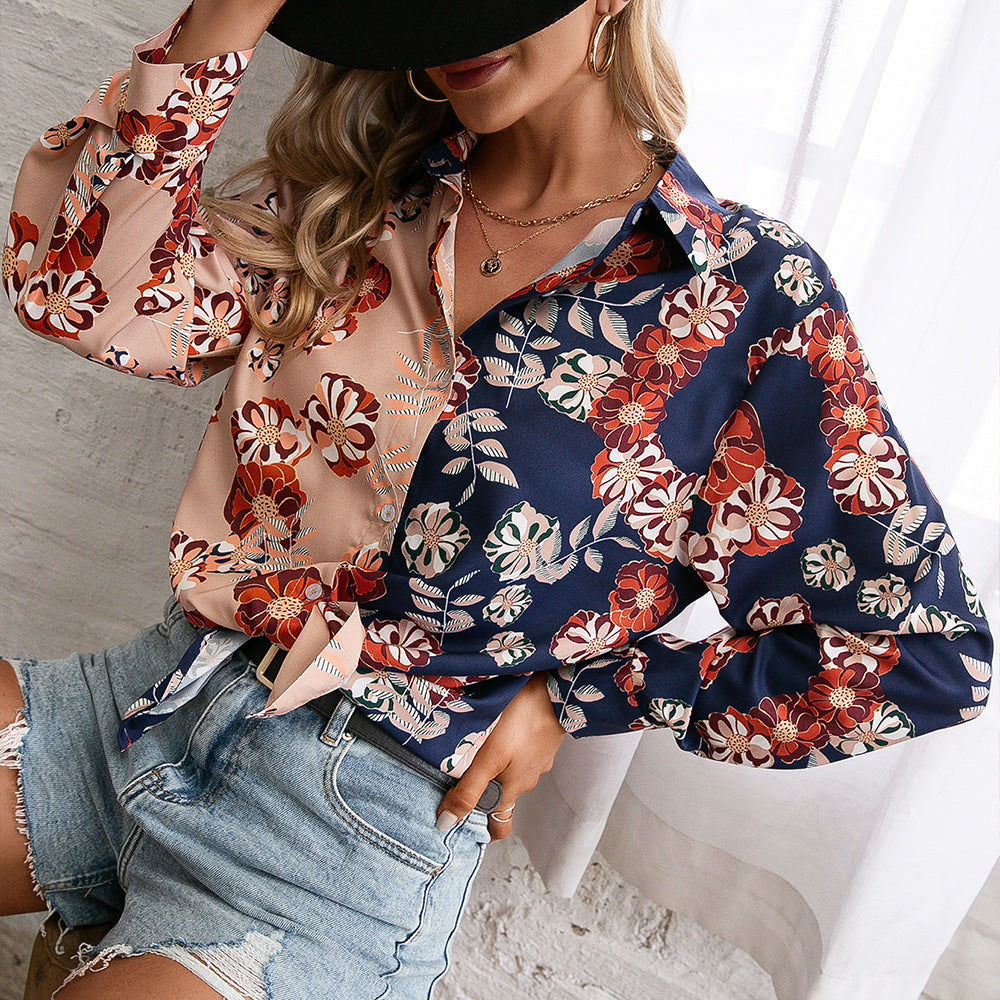 Chemisier femme avec imprimé floral et nœud à la mode Chic und Stil