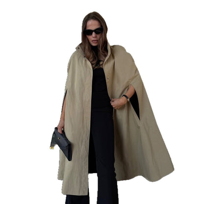 Dames élégant trench-coat avec un col haut et des fentes latérales Chic und Stil