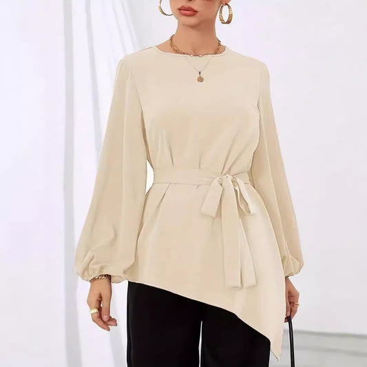 Dames Élégante blouse portefeuille à manches longues Chic und Stil