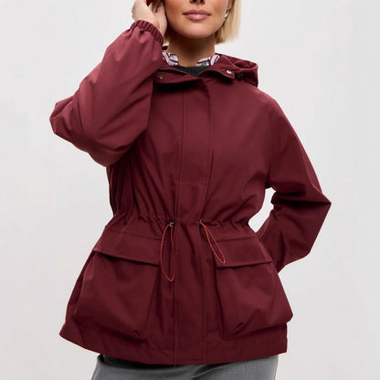 Functional windbreaker jacket for women with hood Chic and Style