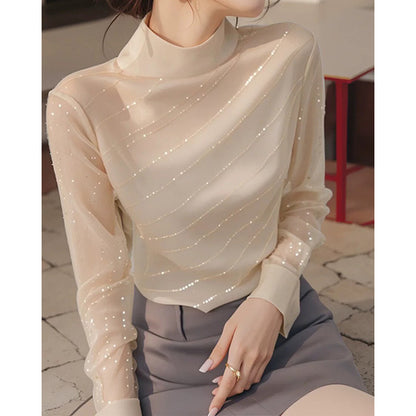 Chemisier transparent élégant pour femmes avec détails embellis Chic und Stil