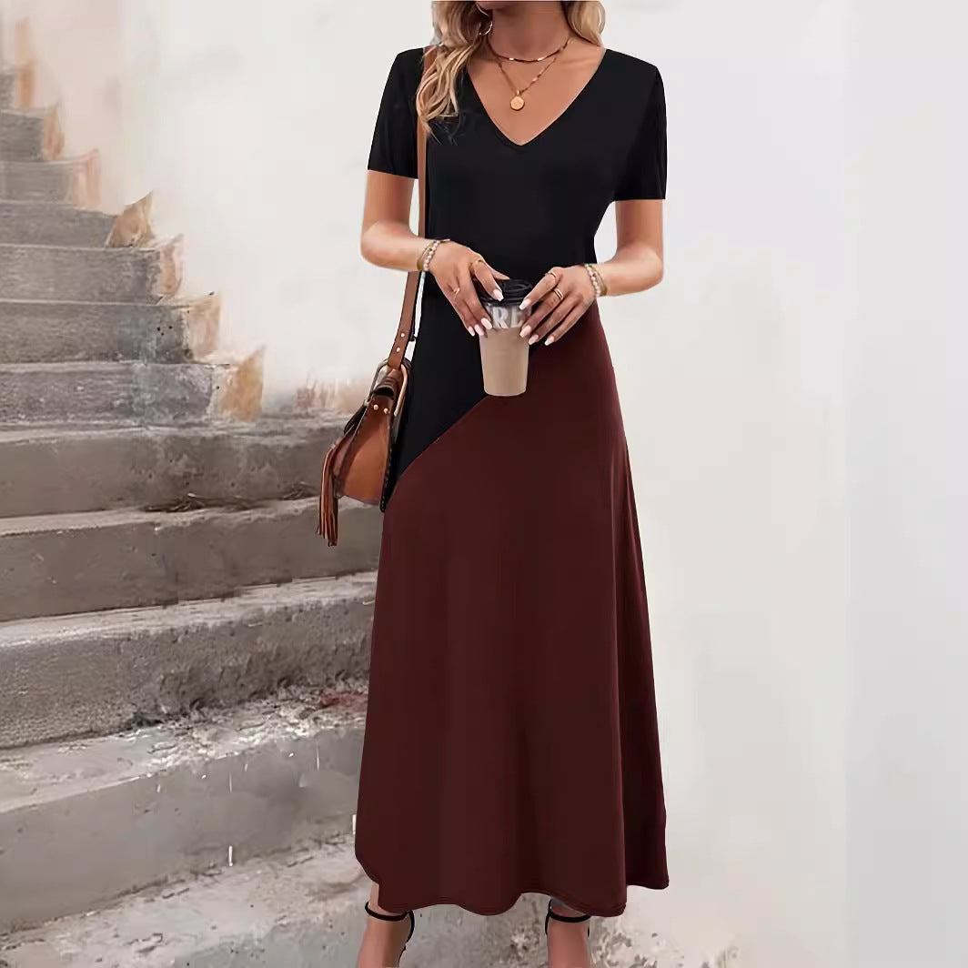 Robe Maxi Colour-Block Femme Chic und Stil