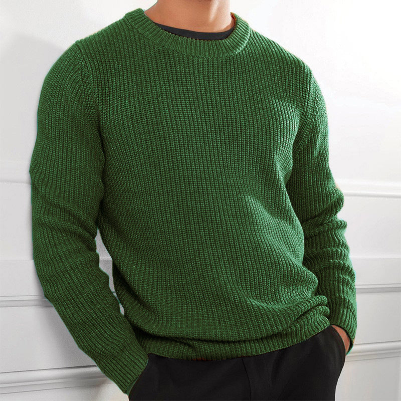 Pull en tricot pour hommes avec surface texturée et col ras du cou Chic und Stil