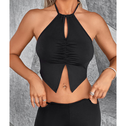Top à dos nu pour femmes avec une fente ludique Chic und Stil