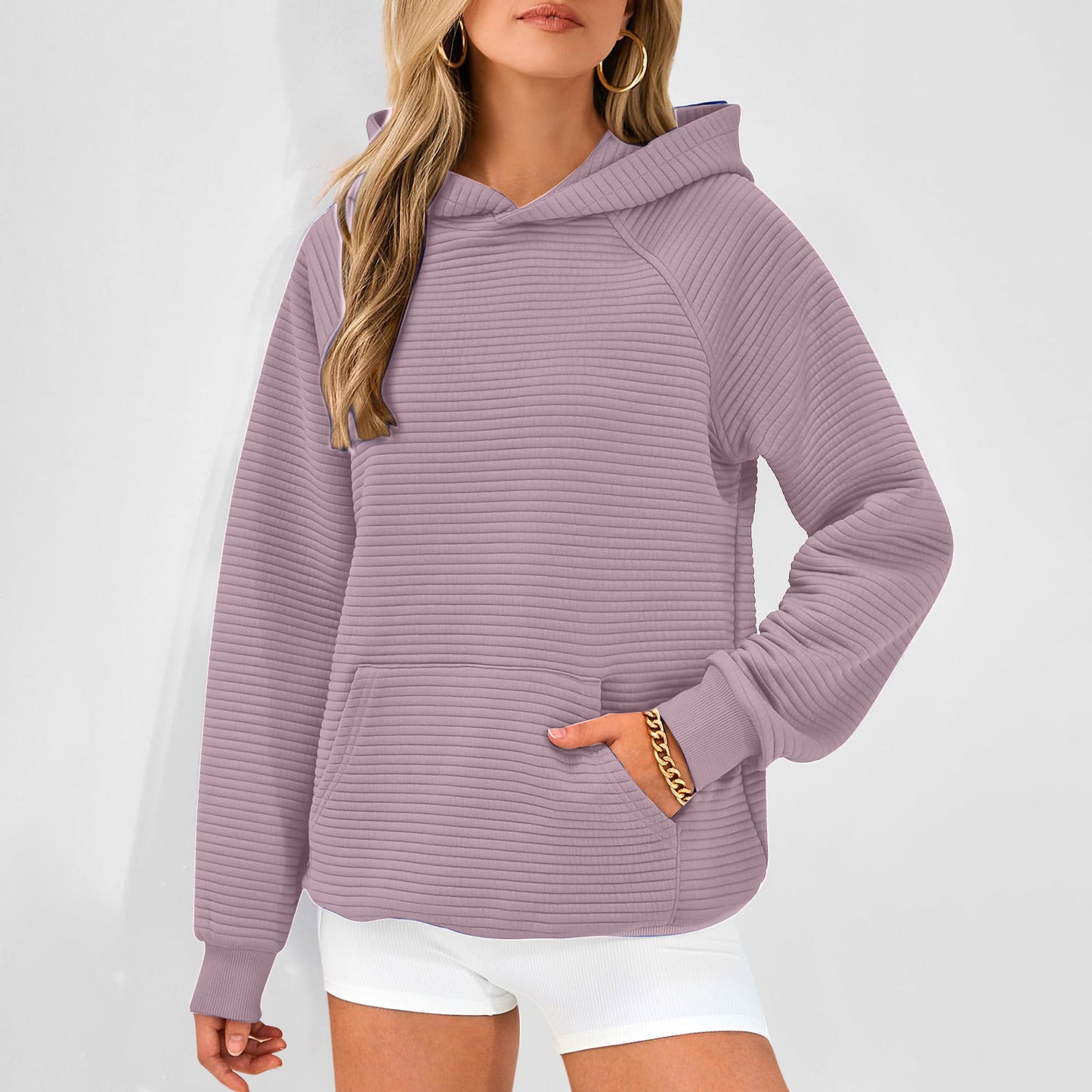 Pull à capuche pour femmes en tissu texturé Chic und Stil