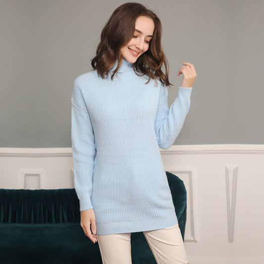 Robe en tricot épais pour femmes avec col montant et coupe ample Chic und Stil