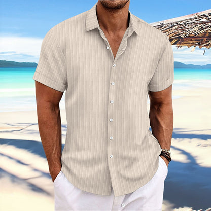Chemise décontractée à manches courtes à rayures pour hommes Chic und Stil