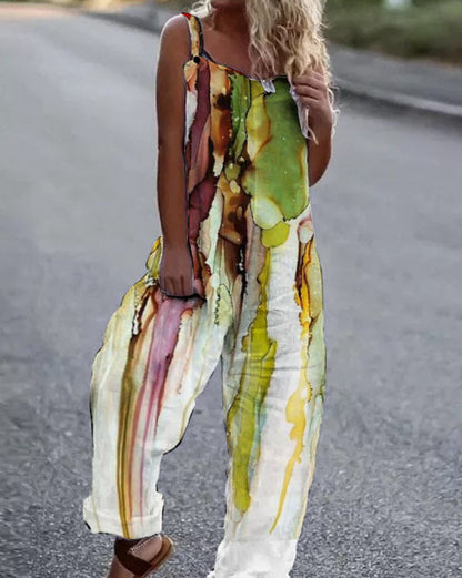 Combinaison artistique à imprimé floral pour femmes Chic und Stil