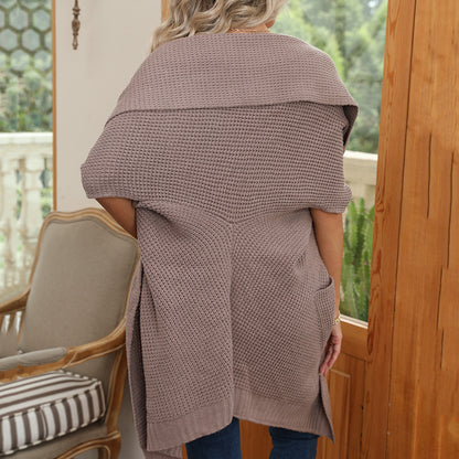 Dames Gros Tricot Cardigan avec manches ouvertes et poches pratiques Chic und Stil