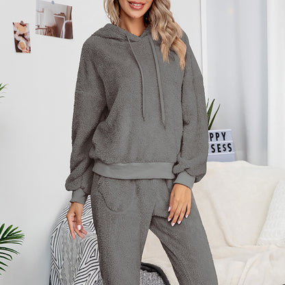 Dames Pull à Capuche en Fleece Set Chic und Stil