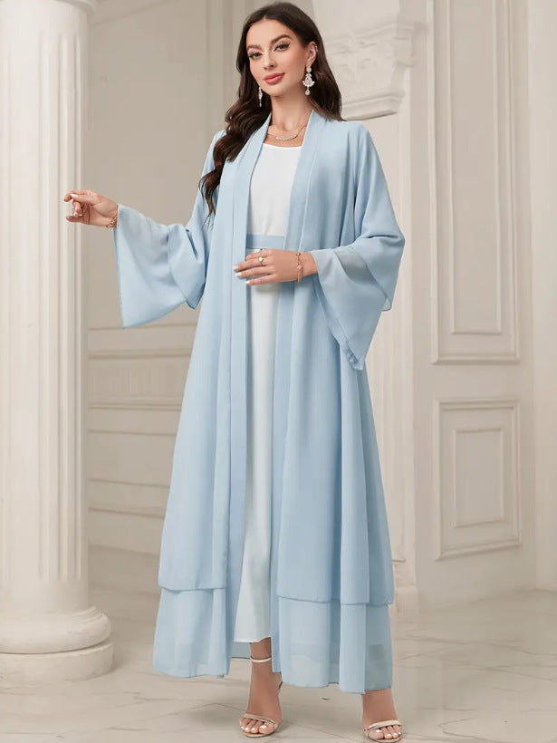 Dames Élégante longue veste kimono en tissu fluide avec coupe ample Chic und Stil