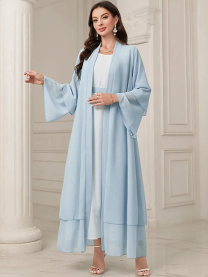 Dames Élégante longue veste kimono en tissu fluide avec coupe ample Chic und Stil