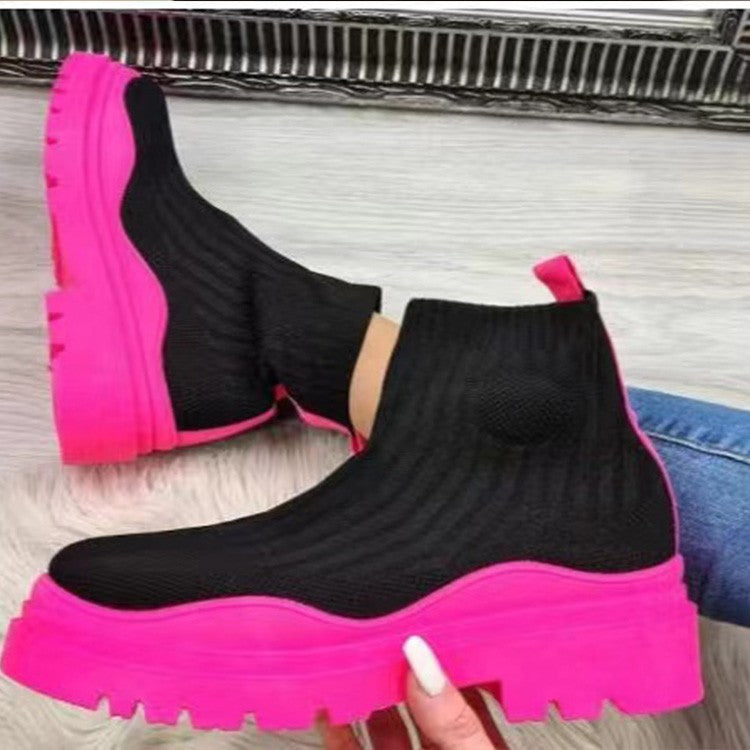 Bottes hautes en stretch pour femmes avec semelle antidérapante et surface respirante Chic und Stil