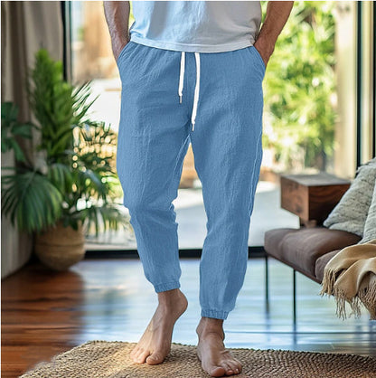 Casual linen pants for men with elastic waist and practical pockets Chic and Style