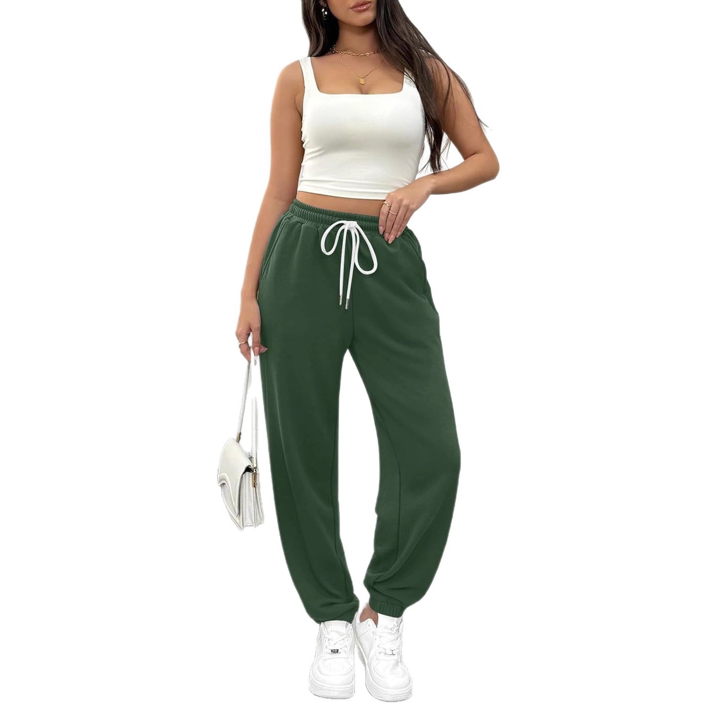 Comfortable sports pants for women with elastic waistband and drawstring Chic and Style