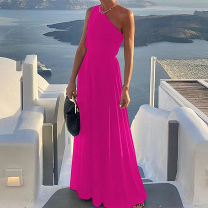Robe maxi élégante pour femme à une épaule Chic und Stil